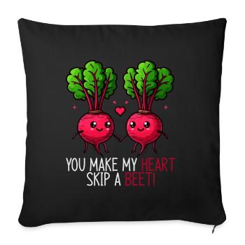You make my heart beat faster Beetroot - Sofa pillowcase 17,3'' x 17,3'' (45 x 45 cm) - black - Front