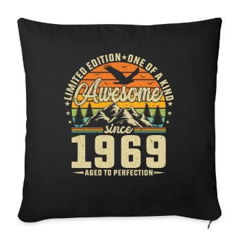 Legendary 55th birthday 1969 - Sofa pillowcase 17,3'' x 17,3'' (45 x 45 cm) - black - Front
