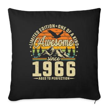 Vintage 58th Birthday Retro 1966 - Sofa pillowcase 17,3'' x 17,3'' (45 x 45 cm) - black - Front