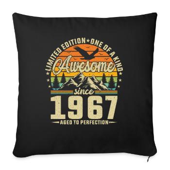 Légendaire 57e anniversaire 1967 - Housse de coussin décorative 45 x 45 cm - noir - Devant