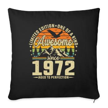 Legendary 52nd birthday 1972 - Sofa pillowcase 17,3'' x 17,3'' (45 x 45 cm) - black - Front