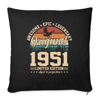 Legendary 73rd birthday 1951 - Sofa pillowcase 17,3'' x 17,3'' (45 x 45 cm) - black - Front