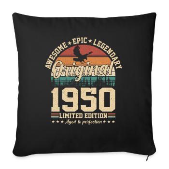 Légendaire 74e anniversaire 1950 - Housse de coussin décorative 45 x 45 cm - noir - Devant