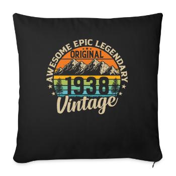 Legendary 86th birthday 1938 - Sofa pillowcase 17,3'' x 17,3'' (45 x 45 cm) - black - Front