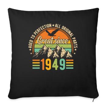 Vintage 75th Birthday 1949 - Sofa pillowcase 17,3'' x 17,3'' (45 x 45 cm) - black - Front