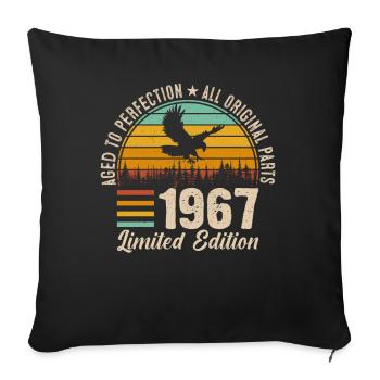 Légendaire 57e anniversaire 1967 - Housse de coussin décorative 45 x 45 cm - noir - Devant