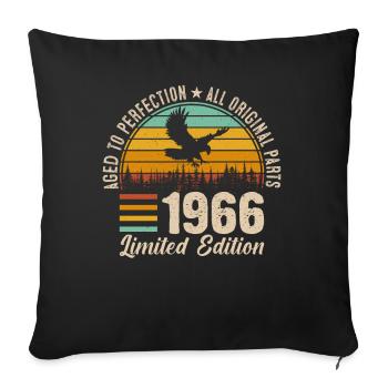 1966 Birthday Jubilee 58 Years - Sofa pillowcase 17,3'' x 17,3'' (45 x 45 cm) - black - Front