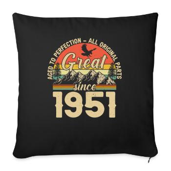 Legendary 73rd birthday 1951 - Sofa pillowcase 17,3'' x 17,3'' (45 x 45 cm) - black - Front