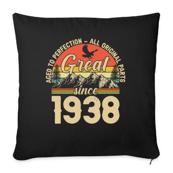 Birthday 86 years 1938 - Sofa pillowcase 17,3'' x 17,3'' (45 x 45 cm) - black - Front