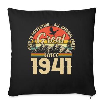 Vintage 83. Geburtstag Retro 1941 - Sofakissenbezug 45 x 45 cm - Schwarz - Vorne