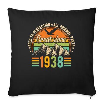 86 Years Birthday Vintage 1938 - Sofa pillowcase 17,3'' x 17,3'' (45 x 45 cm) - black - Front