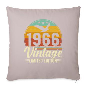 Vintage 1966 Birthday - Sofa pillowcase 17,3'' x 17,3'' (45 x 45 cm) - light taupe - Front