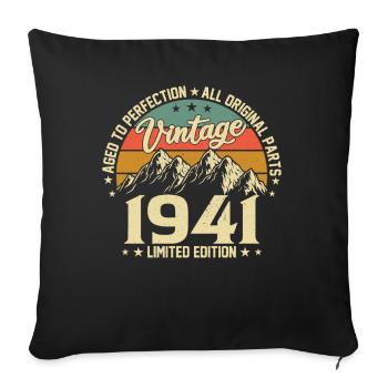 Birthday 83 Retro Style 1941 - Sofa pillowcase 17,3'' x 17,3'' (45 x 45 cm) - black - Front
