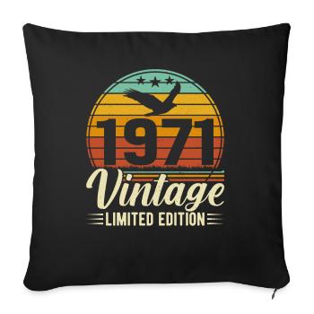 Legendary Birthday '71 - Sofa pillowcase 17,3'' x 17,3'' (45 x 45 cm) - black - Front