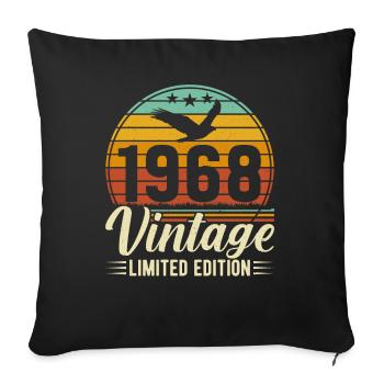 Né en 1968 - 56e anniversaire légendaire - Housse de coussin décorative 45 x 45 cm - noir - Devant