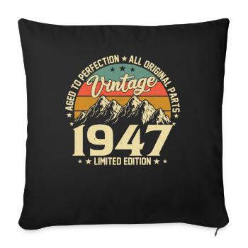 Millésime 1947 Anniversaire - Housse de coussin décorative 45 x 45 cm - noir - Devant