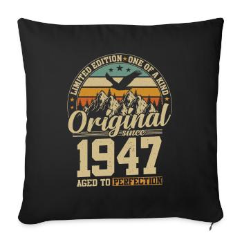 Vintage 1947 - Legendary 77th Birthday - Sofa pillowcase 17,3'' x 17,3'' (45 x 45 cm) - black - Front