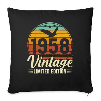 Legendary vintage '58 - Sofa pillowcase 17,3'' x 17,3'' (45 x 45 cm) - black - Front