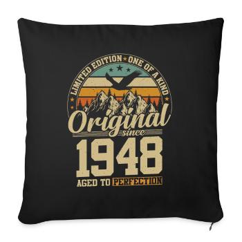 Millésime 1948 Anniversaire - Housse de coussin décorative 45 x 45 cm - noir - Devant