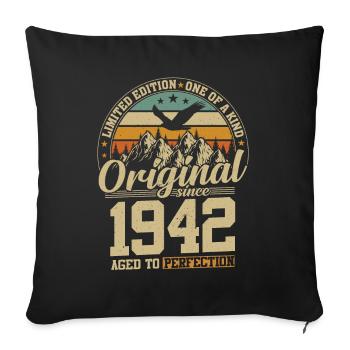 Birthday Joy '42 - Sofa pillowcase 17,3'' x 17,3'' (45 x 45 cm) - black - Front