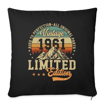 Millésime 1961 Anniversaire - Housse de coussin décorative 45 x 45 cm - noir - Devant