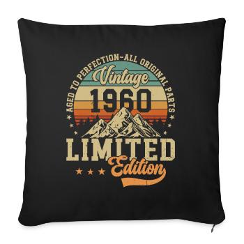 Anniversaire légendaire de 1960 - Housse de coussin décorative 45 x 45 cm - noir - Devant