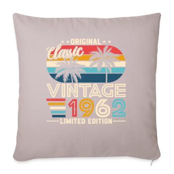 Vintage 1962 anniversaire rétro - Housse de coussin décorative 45 x 45 cm - taupe clair - Devant