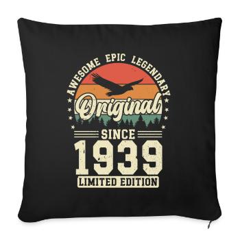 Vintage 1939 - 85 Years Birthday - Sofa pillowcase 17,3'' x 17,3'' (45 x 45 cm) - black - Front
