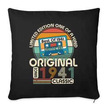 Vintage 1941 Birthday Surprise - Sofa pillowcase 17,3'' x 17,3'' (45 x 45 cm) - black - Front