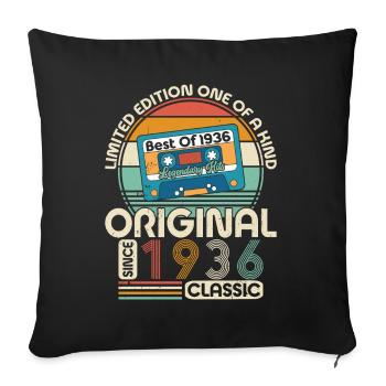 Millésime 1936 - Une année légendaire ! - Housse de coussin décorative 45 x 45 cm - noir - Devant