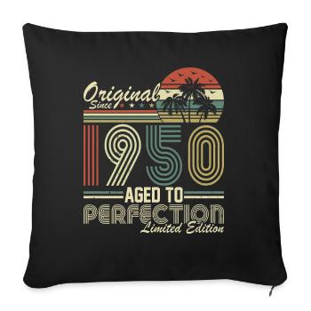 Joie d’anniversaire vintage des années 1950 - Housse de coussin décorative 45 x 45 cm - noir - Devant
