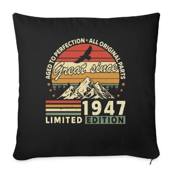 Millésime 1947 Anniversaire - Housse de coussin décorative 45 x 45 cm - noir - Devant
