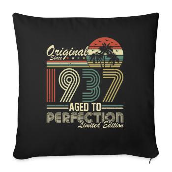 87. Geburtstag Vintage Retro 1937 - Housse de coussin décorative 45 x 45 cm - noir - Devant