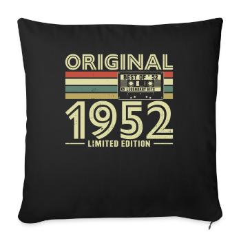 Birthday Anniversary 1952 - Vintage Anniversary - Sofa pillowcase 17,3'' x 17,3'' (45 x 45 cm) - black - Front