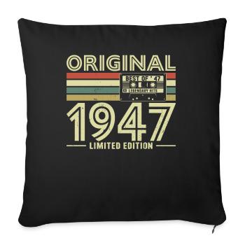 Millésime 1947 Anniversaire - Housse de coussin décorative 45 x 45 cm - noir - Devant