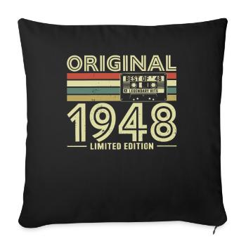 Vintage 1948 Birthday Party - Sofa pillowcase 17,3'' x 17,3'' (45 x 45 cm) - black - Front