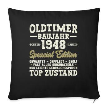 Vintage 1948 - Legendary 76th Birthday - Sofa pillowcase 17,3'' x 17,3'' (45 x 45 cm) - black - Front