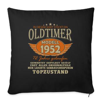 Millésime 1952 - Une année légendaire - Housse de coussin décorative 45 x 45 cm - noir - Devant