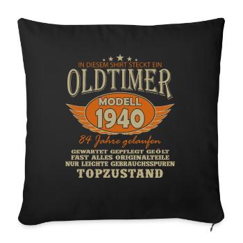 Vintage 1940's - Legendary 84th Birthday - Sofa pillowcase 17,3'' x 17,3'' (45 x 45 cm) - black - Front