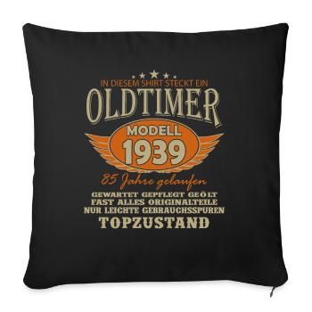 Vintage 1939 - Birthday Joy - Sofa pillowcase 17,3'' x 17,3'' (45 x 45 cm) - black - Front