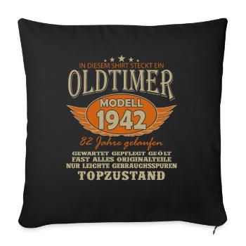 Vintage 1942 - Birthday Joy - Sofa pillowcase 17,3'' x 17,3'' (45 x 45 cm) - black - Front