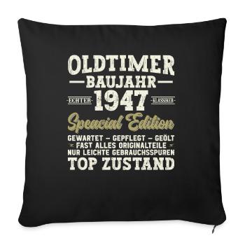 Millésime 1947 Anniversaire - Housse de coussin décorative 45 x 45 cm - noir - Devant