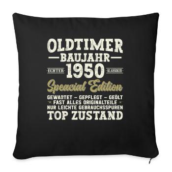 Anniversaire vintage des années 1950 - Housse de coussin décorative 45 x 45 cm - noir - Devant