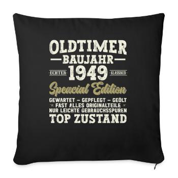 Vintage 1949 Birthday Legendary 75th Birthday - Sofa pillowcase 17,3'' x 17,3'' (45 x 45 cm) - black - Front