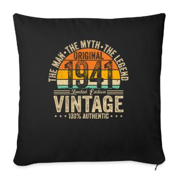Vintage 1941 - Legendärer 83. Geburtstag Retro - Sofakissenbezug 45 x 45 cm - Schwarz - Vorne