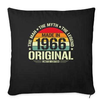 Birthday Gift 1966 Vintage Retro - Sofa pillowcase 17,3'' x 17,3'' (45 x 45 cm) - black - Front