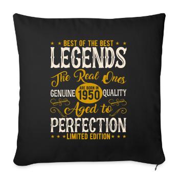 Vintage 1950's Birthday Anniversary - Sofa pillowcase 17,3'' x 17,3'' (45 x 45 cm) - black - Front