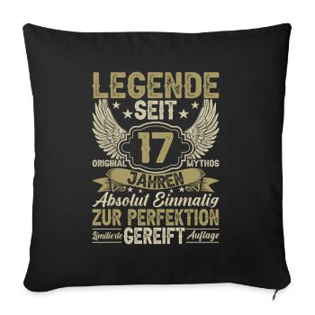 Legendärer 17. Geburtstag Retro Style - Sofakissenbezug 45 x 45 cm - Schwarz - Vorne
