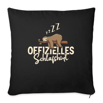 Lustiger Spruch Schlafshirt - Sofakissenbezug 45 x 45 cm - Schwarz - Vorne