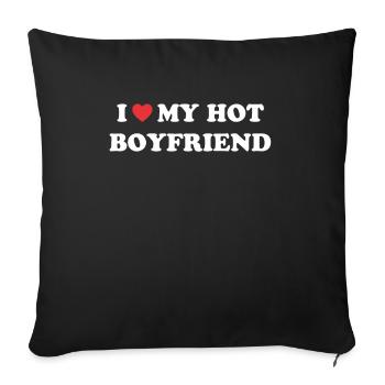 J’adore mon ami chaud - Housse de coussin décorative 45 x 45 cm - noir - Devant